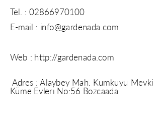 Garden Ada Hotel iletiim bilgileri
